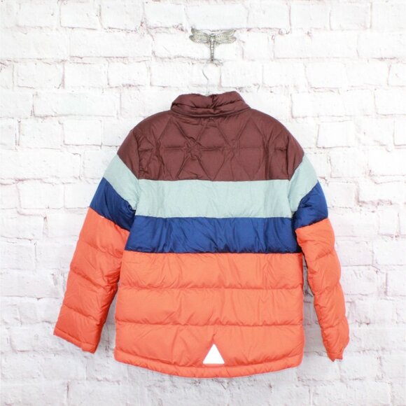 LL Bean Bean's Down Jacket Fleece Lined Colorblock Multicolor Size M 10-12 - Picture 6 of 13